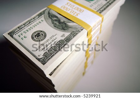 Stack of Ten Thousand Dollar Piles of One Hundred Dollar Bills
