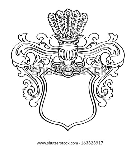 Heraldic Shield And A Knight'S Helmet. Vector Illustration. - 163323917 ...