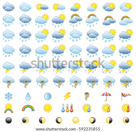 Meteorology Icons Set. Vector Illustration.