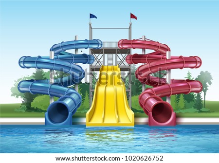 Image, Stock Photo down pipes in front of an orange plastered wall, one orange and three grey