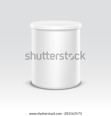 Similar – Image, Stock Photo Closed metal can placed on two colored plates on table