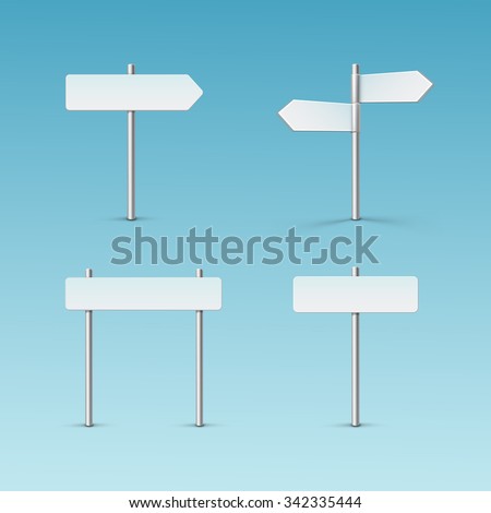 Vector Blank Direction Signpost Sign Arrow Icon Isolated on Background