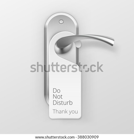 Vector Metal Door Handle Lock with Hanger Isolated on Background