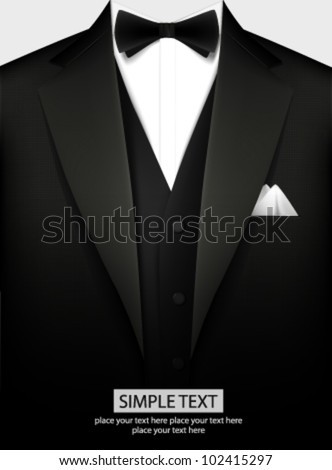 Tuxedo vector background with bow