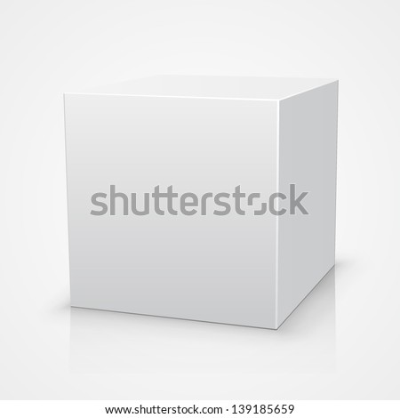 Blank box on white background with reflection, Illustration Isolated On White Background. Mock Up Template Ready For Your Design, White box vector, template design element, Vector illustration