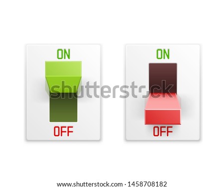 On off switch button ui isolated white background. Vector illustration