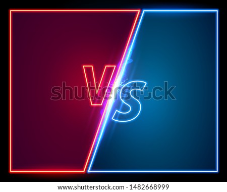 Versus game cover, neon banner sport vs, team concept. Vector illustration background 商業照片 © 