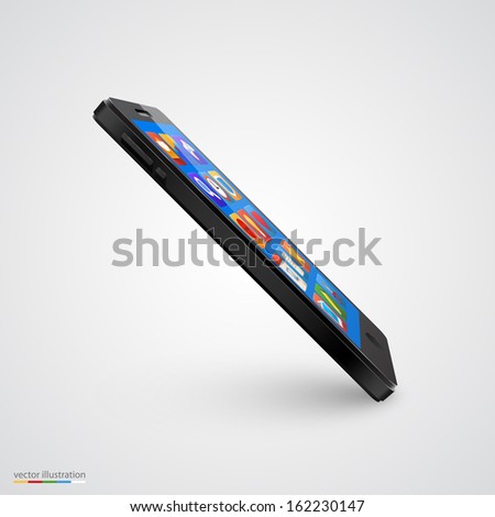 Vector mobile phone on white background