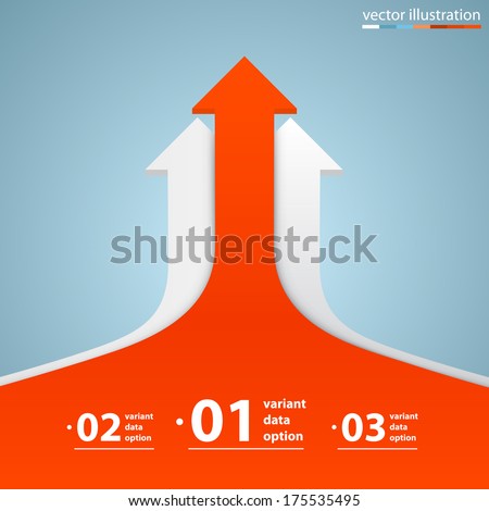 Arrows business growth, Arrow up numbers, Profit red arrow up, Vector infographic illustration