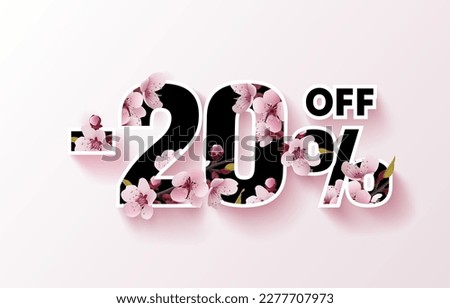 Special spring discount as a gift to the buyer, -20 Percentage off sale. Vector illustration