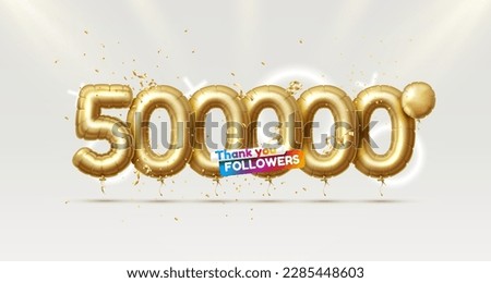 Thank you followers peoples, 500000 online social group, happy banner celebrate, Vector illustration