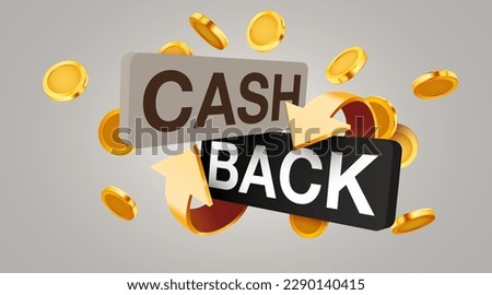Cashback icon isolated on the gray background. Cashback or money back label. Vector illustration