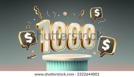 Coupon special voucher 1000 dollar, Check banner special offer. Vector illustration