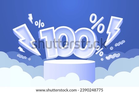 Sale off 100 Percentage, gift save offer, special banner discount. Vector illustration