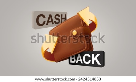 Cashback icon with wallet. Cashback or money back label. Vector illustration