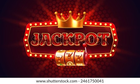 Jackpot slots icons, slot sign machine, night Vegas. Vector illustration