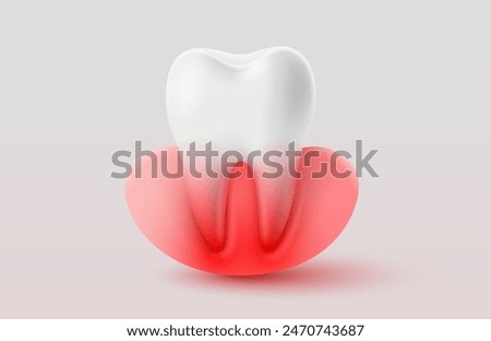 Dental inflammation, treatment of tooth roots, symbol on a white background. Vector illustration