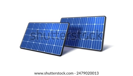 Solar panel electricity generation,  vector illustration on the white background