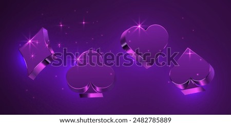 Casino background with card suit symbols. Vector illustration