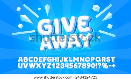 Giveaway font. English alphabet and numbers sign. Vector illustration