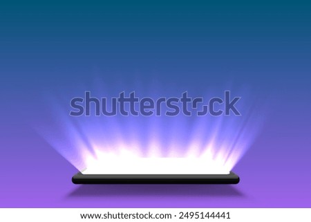 Smartphone mobile screen, technology mobile display light. Vector illustration