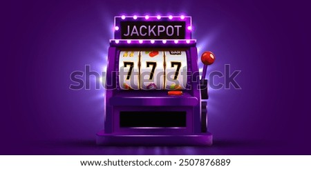 Slot machine wins the jackpot. 777 Big win concept. Online Casino jackpot. Vector illustration