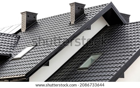 Image, Stock Photo Metal chimney in front of sky