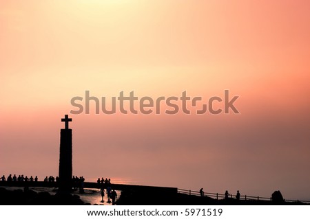 Sunset silhouettes at Europe’s edge - Cabo da Roca in Portugal - west most point of Europe