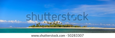 Panoramic photo of beautiful tropical island