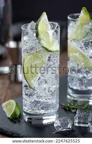 Similar – Foto Bild Glas mit Tonic Water auf blauem Hintergrund.