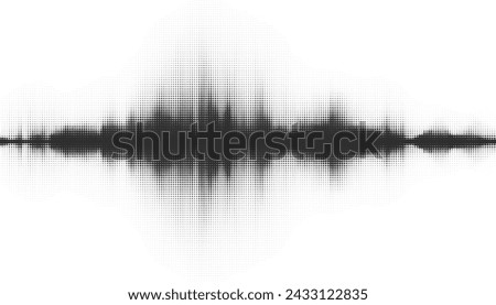 Vector retro grunge sound wave pattern. Audio equalizer halftone design with pulse effect. Music-themed banner design  creative vector art with vintage vibes.