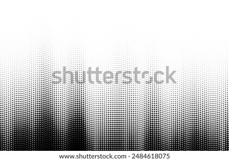 Vector vibrant halftone  tonal  wavy pattern. Pointillist liquid flow modern background design.