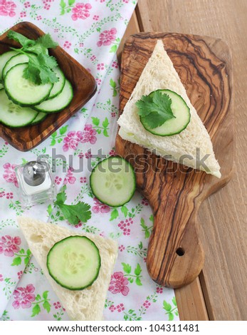 Cucumber Sandwich on White Bread