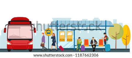 Similar – Image, Stock Photo Public bus Clouds Town