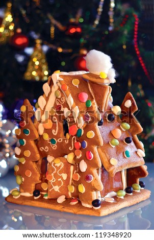 Pastry Christmas House with colourful candy
