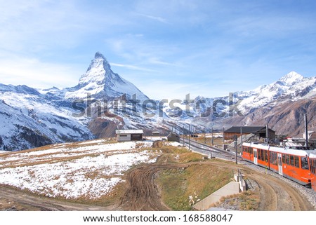 The Gornergratbahn is a 9 km long gauge mountain rack railway, with Abt rack system. It leads from Zermatt (1604m), up to the Gornergrat (3089m).