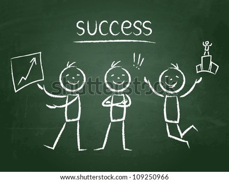 chalkboard hand-drawn success characters