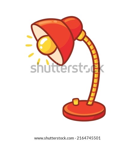 Table lamp on a white background. Vector illustration with lamp in cartoon style.
