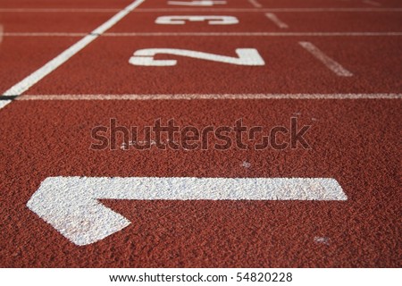 Athletics track lane numbers