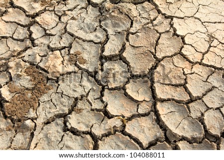 Drought land soil texture on the ground
