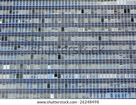 windows and side detail of big office building
