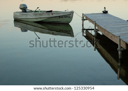 Boat At Dock, Still Water