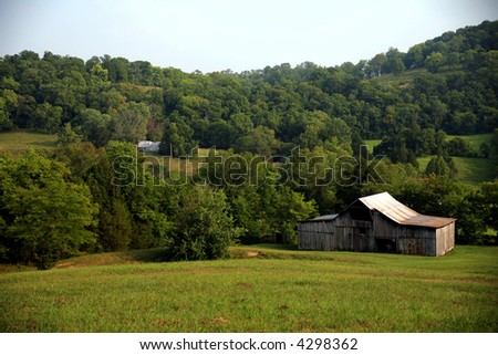 Barn visible in rural Tennessee Landscape