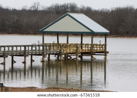 Fishing platform on Percy Priest lake near Nashville Tennessee