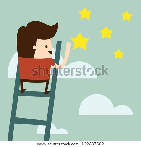  boy catching a star in the night sky