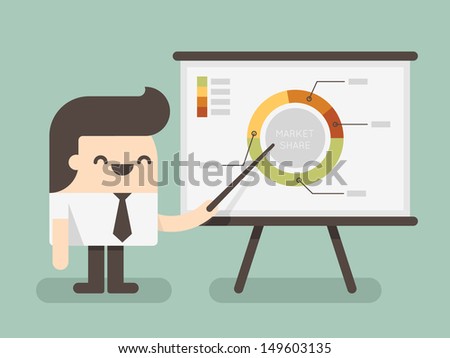 businessman  pointing at a board at a presentation