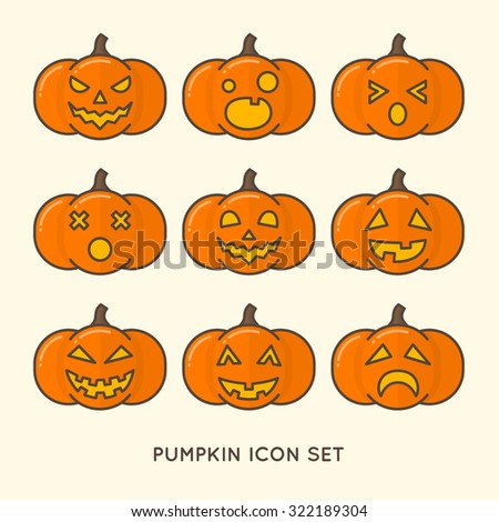 Line icon of halloween pumpkins.