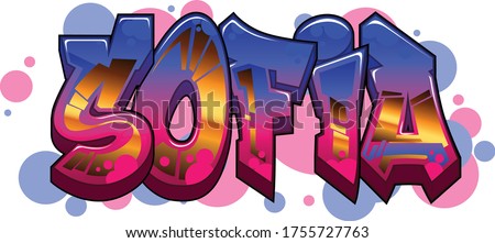 Sofia Name Text Graffiti Word Design ストックフォト © 