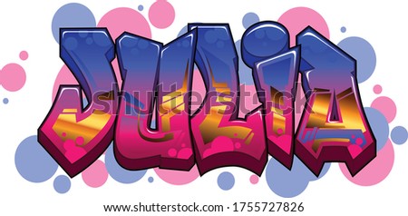 Julia Name Text Graffiti Word Design