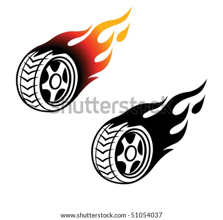 Vector Images, Illustrations and Cliparts: Burning wheel | Hqvectors.com